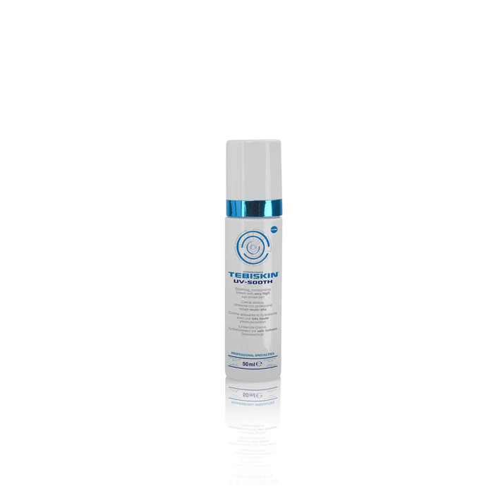 TEBISKIN_UV-SOOTHSPF50_raminantis_drekinantiskremas_pasizymintislabaipatikimaapsauganuosaules_2.webp TEBISKIN® UV-SOOTH SPF50+ raminantis, drėkinantis kremas, pasižymintis labai patikima apsauga nuo saulės 50ml - Image 1