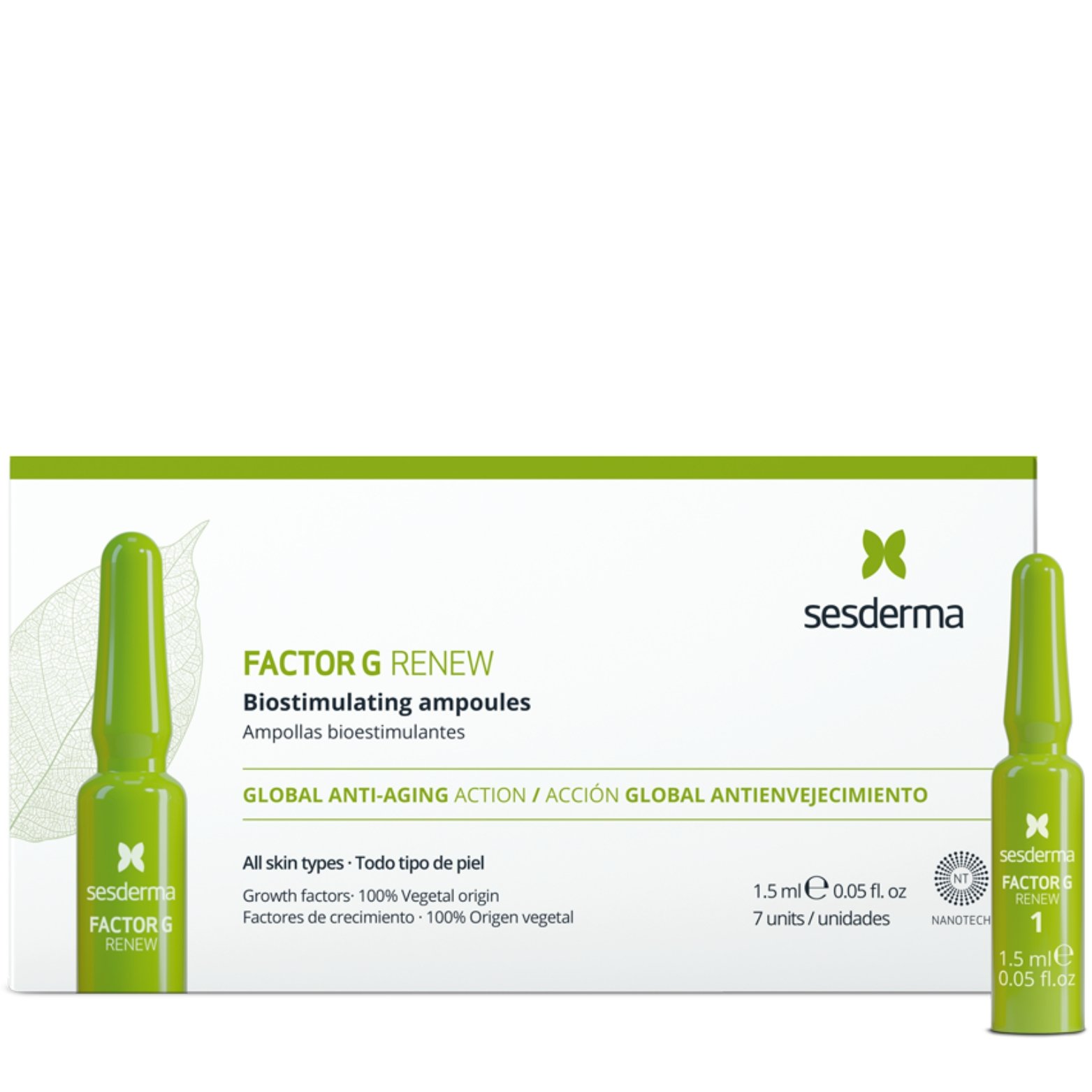 xr:d:DAFATkAzBDA:3986,j:1732039499095116025,t:23100907 SESDERMA FACTOR G GLOBAL ANTI-AGING AMPULĖS, 7x1,5 ML - Image 1