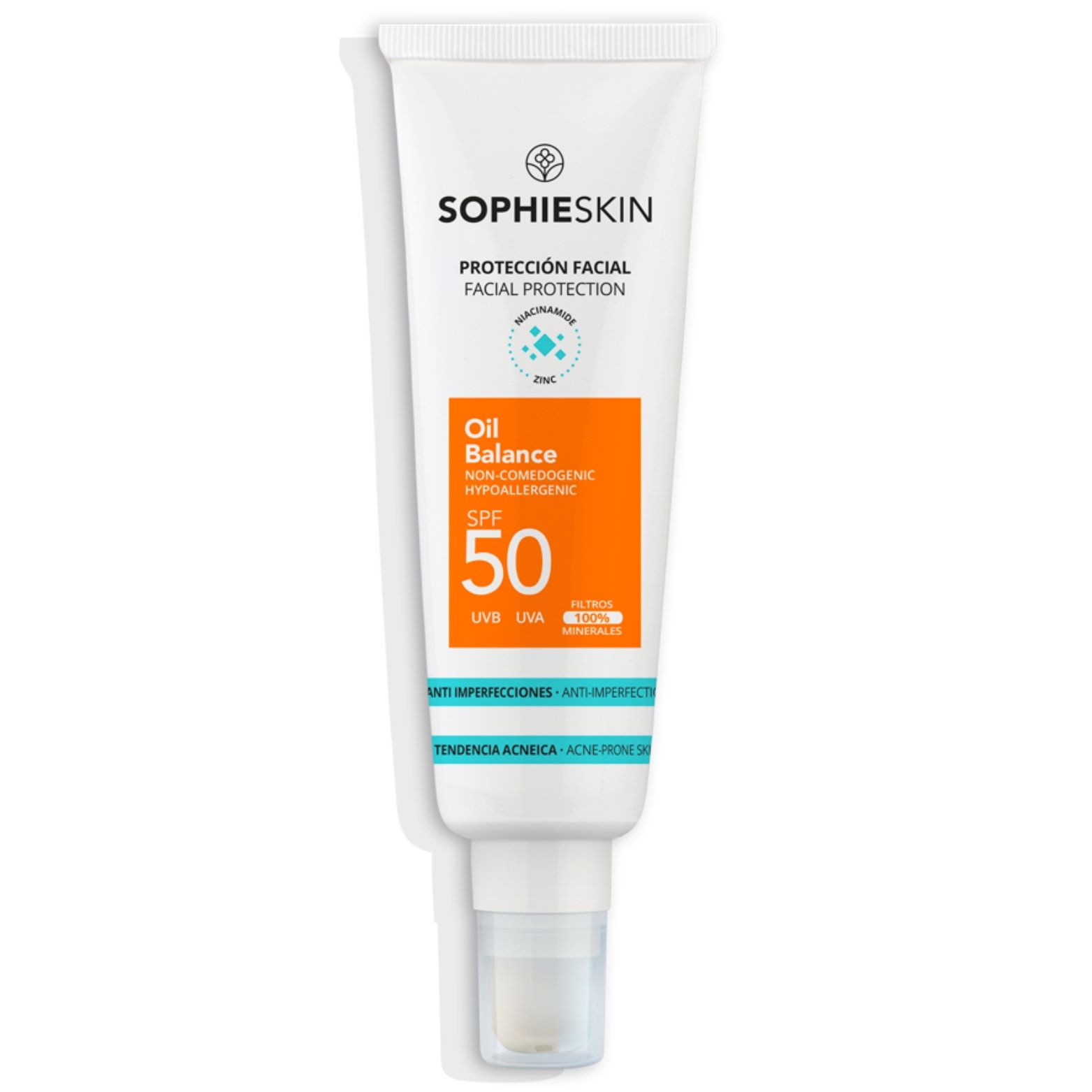xr:d:DAFATkAzBDA:4619,j:2977296775055465622,t:24020212 SOPHIESKIN OIL BALANCE APSAUGINIS FLUIDAS VEIDUI NUO SAULĖS SPF 50, 50 ML - Image 1
